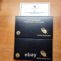 2013 5-Star Generals Commemorative Gold & Silver Three-Coin Proof Set WithOGP, COA