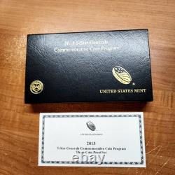 2013 5-Star Generals Commemorative Gold & Silver Three-Coin Proof Set WithOGP, COA