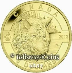 2013 O Canada Complete 5 Coin $5 1/10 Oz Gold Proof Set Wolf Orca in Wood Case