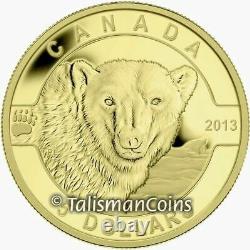 2013 O Canada Complete 5 Coin $5 1/10 Oz Gold Proof Set Wolf Orca in Wood Case