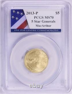 2013-P 5 Star Generals $5 Gold MacArthur PCGS MS70