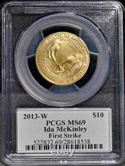 2013-W First Spouse Gold $10 Ida McKinley PCGS MS69 Mercanti Signature Label