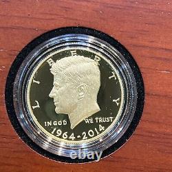 2014 50th Anniversary Kennedy Half Dollar 24K GOLD PROOF Coin