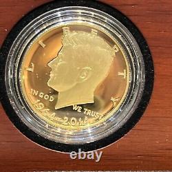 2014 50th Anniversary Kennedy Half Dollar 24K GOLD PROOF Coin