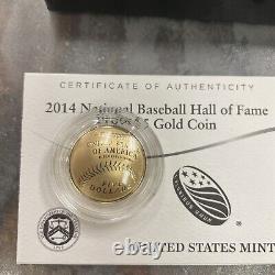 2014 $5 Dollar Gold Baseball Proof