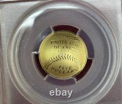 2014 $5 Gold Baseball Hall of Fame PCGS PR70 First Pitch First Strike Baltimore