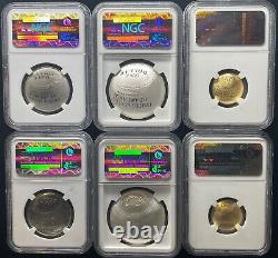 2014 Baseball Hall of Fame Gold Silver Clad 6 Coin Set NGC MS/PF 70 Ultra Cameo