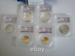 2014 Baseball Hof 6 Coin Collection-gold, Silver, Clad Pcgs 70 +bonus