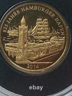 2014 German Gold Coin Hamburg Germany Gold Coin 585 Gold 825 Year Anniversary
