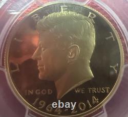 2014-W 50th Anniversary 50C GOLD PROOF High Relief JFK KENNEDY PCGS PF69 PR69 FS