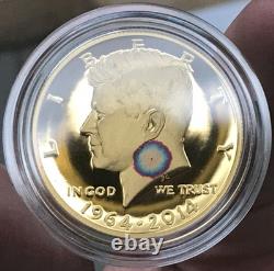 2014-W 50th Anniversary. 9999 Gold Proof Kennedy 50C Half Dollar with OGP & COA