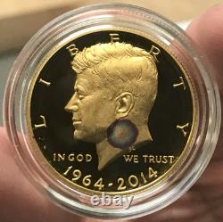 2014-W 50th Anniversary. 9999 Gold Proof Kennedy 50C Half Dollar with OGP & COA