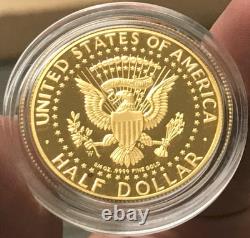 2014-W 50th Anniversary. 9999 Gold Proof Kennedy 50C Half Dollar with OGP & COA