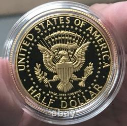 2014-W 50th Anniversary. 9999 Gold Proof Kennedy 50C Half Dollar with OGP & COA
