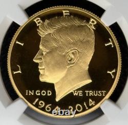 2014-W 50th Anniversary Kennedy 3/4 Oz Gold High Relief NGC PF 70 Ultra Cameo