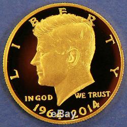 2014-W 50th Anniversary Kennedy Half Dollar Gold Proof Coin K15 JFK 24K US Mint
