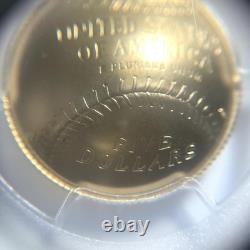 2014-W $5 Gold Commemorative Baseball Hall of Fame PCGS MS70 First Strike Label