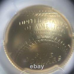 2014-W $5 Gold Commemorative Baseball Hall of Fame PCGS MS70 First Strike Label