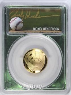 2014-W $5 Proof CommemPCGS PR70DCAM Rickey Henderson Gold Auto