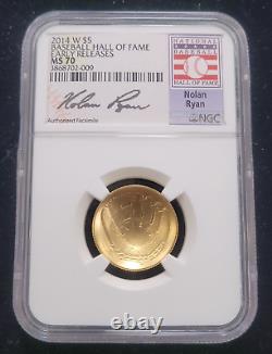 2014 W $5 West Point Baseball HOF NGC MS70.900 Gold 1/4oz Commemorative Coin