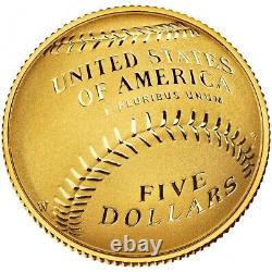 2014-W Baseball Hall Of Fame Commemorative $5 Gold Coin proof KR41