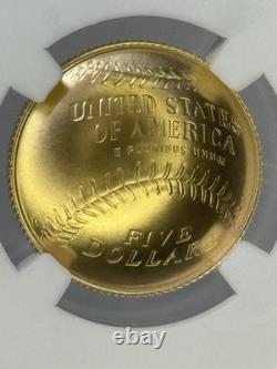 2014-W Baseball Hall of Fame $5 NGC MS 70 Gold Modern Commemorative