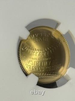 2014-W Baseball Hall of Fame $5 NGC MS 70 Gold Modern Commemorative