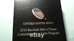 2014 W Baseball Hall of Fame GOLD Proof Coin Box & CoA