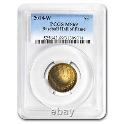 2014-W Gold $5 Commem Baseball HOF MS-69 PCGS