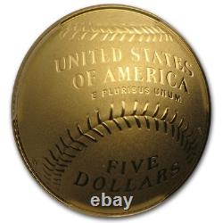 2014-W Gold $5 Commem Baseball HOF PR-70 PCGS (FS, First Pitch)