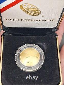 2014-W Gold BASEBALL HALL OF FAME, PROOF $5 GOLD COIN FROM US MINT, COA