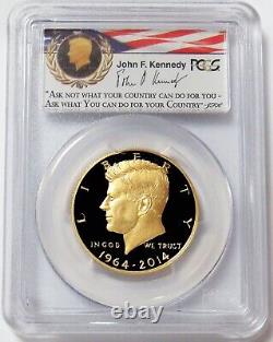 2014 W Gold Kennedy Signed 50c Pcgs Pr70 First Strike Washington 3/4 Oz Coin