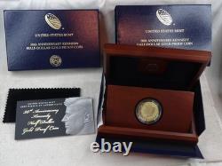 2014-W Kennedy Half Dollar 3/4 oz Gold Commemorative Proof Box & COA US Mint