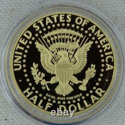 2014-W Kennedy Half Dollar 3/4 oz Gold Commemorative Proof Box & COA US Mint