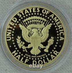 2014-W Kennedy Half Dollar 3/4 oz Gold Commemorative Proof Box & COA US Mint