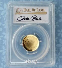 2014 W PCGS Proof 70 Deep Cameo GOLD Baseball Glove $5 Coin, Pete Rose Signature