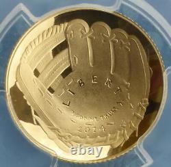 2014 W PCGS Proof 70 Deep Cameo GOLD Baseball Glove $5 Coin, Pete Rose Signature