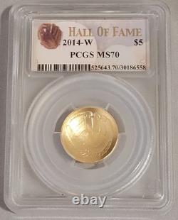 2014 W US Commemorative $5 Gold Baseball HOF PCGS MS70 with OGP from the US Mint