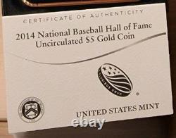 2014 W US Commemorative $5 Gold Baseball HOF PCGS MS70 with OGP from the US Mint 2014 W US Commemorative $5 Gold Baseball HOF PCGS MS70 with OGP from the US Mint