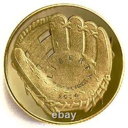 2014-W US Mint Baseball Hall of Fame $5 Gold Proof Coin withOGP & CoA