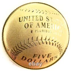 2014-W US Mint Baseball Hall of Fame $5 Gold Proof Coin withOGP & CoA