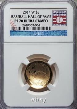 2014-w ngc baseball $5.00 gold opening day pf 70 ultra cameo