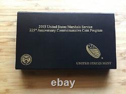 2015 Proof U. S. Marshal Service Commemorative 3pc Set Box, OGP & COA