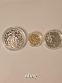 2015 US Marshal 225th Anniversary 3 coin Silver/gold/ Clad set US MINT COINS