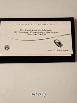 2015 US Marshal 225th Anniversary 3 coin Silver/gold/ Clad set US MINT COINS