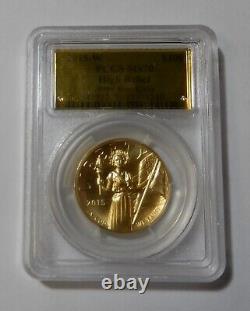 2015 W $100 1 Oz Gold American Liberty Coin PCGS MS70 High Relief