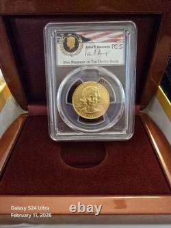 2015 W $10 1/2oz First Spouse Jackie Kenned Pcgs Ms70 First Strike Camelot 10/10