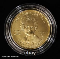 2015-W $10 First Spouse Lady Bird Johnson 1/2 oz Gold Coin in OGP