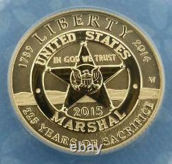 2015 W ANACS Proof 70 Deep Cameo U. S. Marshals 225th Anniversary Gold $5 Coin