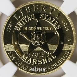2015-W Gold U. S. Marshals Service Commemorative $5 NGC PF70 Ultra Cameo